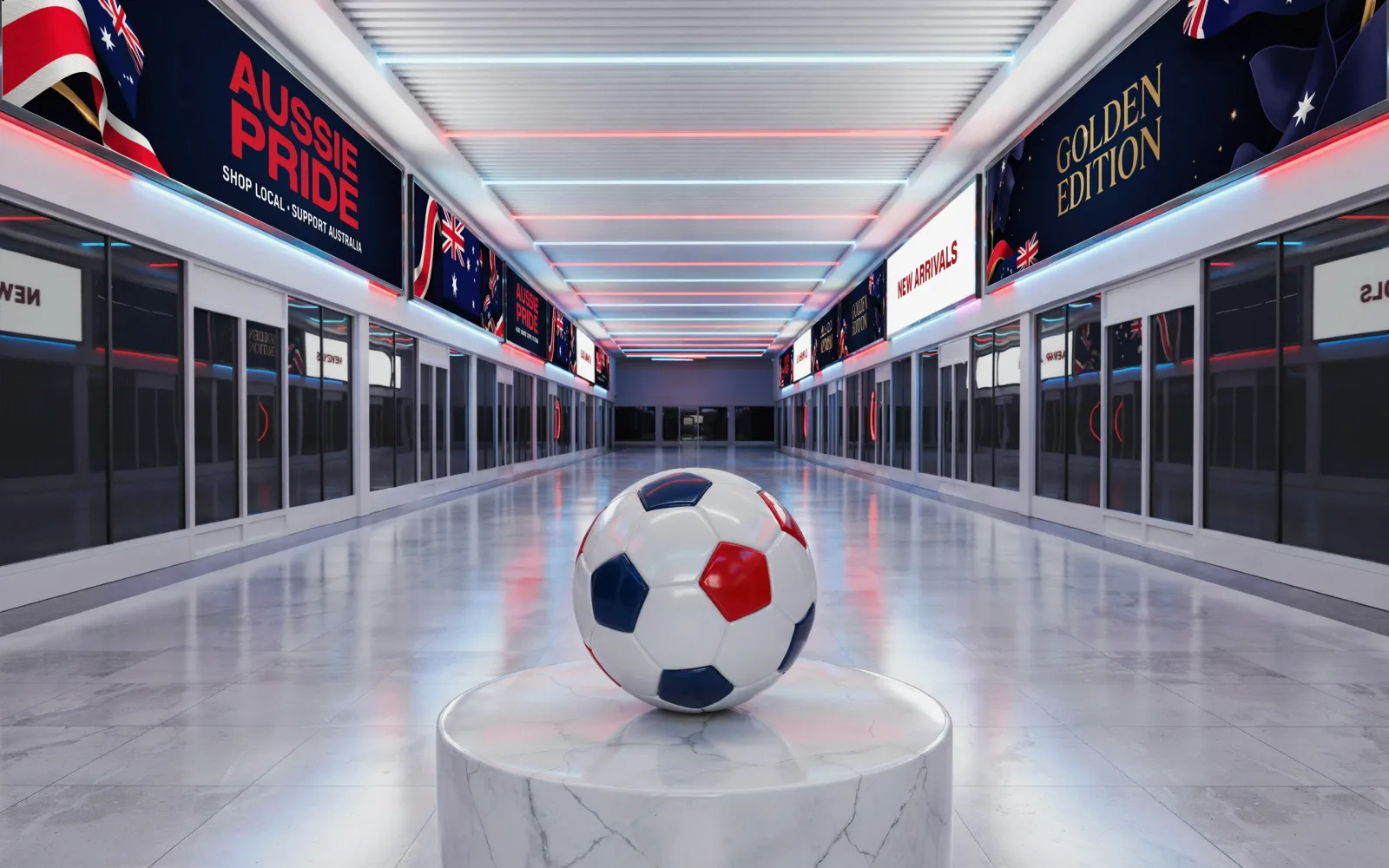 QMS and Allianz Launch 3DOOH Campaign Featuring Australian Socceroos at Melbournes Emporium